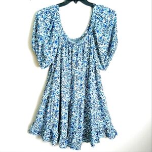 Wild Fable Blue Floral Tiered Dress Womens Size XXL Cottagecore